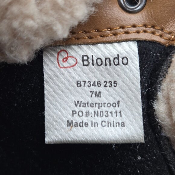 Blondo Waterproof Lace-Up Suede Ankle Boots W/ Faux Shearling Lining Tan Size 7 - Picture 12 of 15